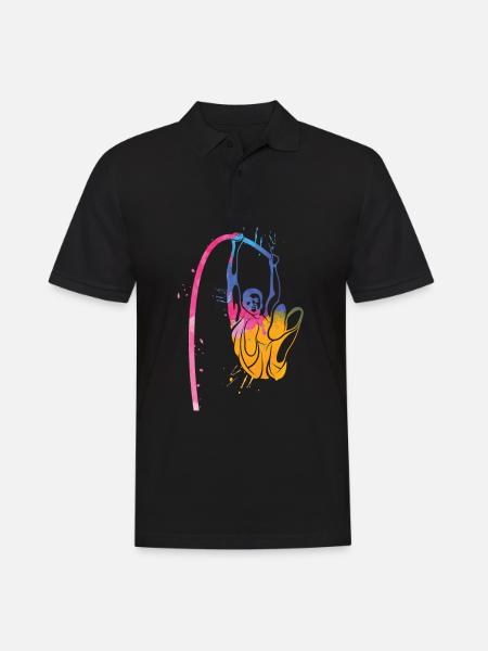 Stabhochsprung Bunter Splatter-stabhochsprung - Männer Poloshirt - Schwarz