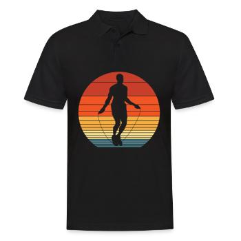 Retro Silhouette Corde à sauter Homme Corde à sauter - Polo Homme - noir - Devant - Kai (181cm)