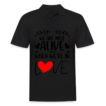 Valentins Tag Beziehung Liebes Spruch - Männer Poloshirt - Schwarz - Vorne - Kai (181cm)