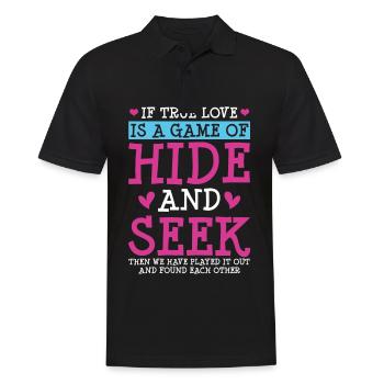 Valentins Tag Beziehung Liebes Spruch - Männer Poloshirt - Schwarz - Vorne - Kai (181cm)