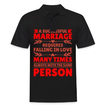 Valentins Tag Beziehung Liebes Spruch - Männer Poloshirt - Schwarz - Vorne - Kai (181cm)