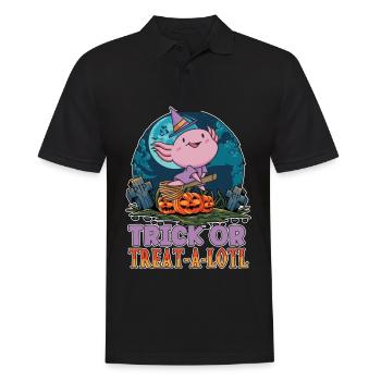 Trick Or Treat-a-lotl Axolotl Lovers Halloween - Men's Polo Shirt - black - Front - Kai (181cm)