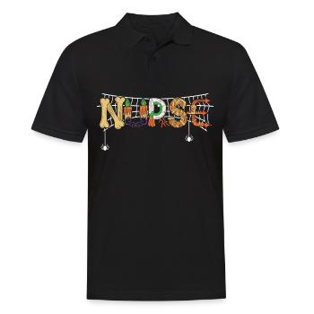 Gruseliges - Männer Poloshirt - Schwarz - Vorne - Kai (181cm)