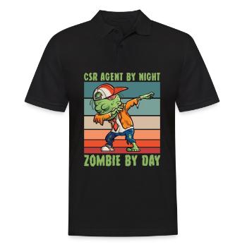 csr-agent at night zombie by day customer service - Men's Polo Shirt - black - Front - Kai (181cm)