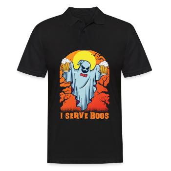 Serve & Boos Serveuse Serveuse Serveur Halloween - Polo Homme - noir - Devant - Kai (181cm)
