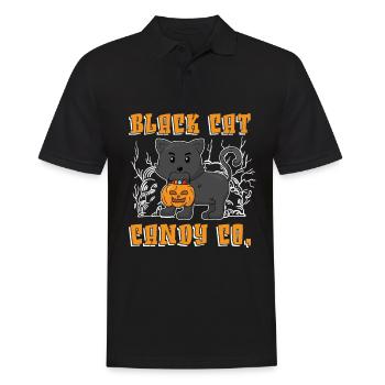Black Cat Candy Co. - Männer Poloshirt - Schwarz - Vorne - Kai (181cm)