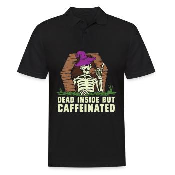 Mort à l’intérieur, mais caféiné - Polo Homme - noir - Devant - Kai (181cm)