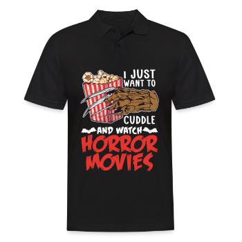 I just want to cuddle and watch horror movies - Men's Polo Shirt - black - Front - Kai (181cm)