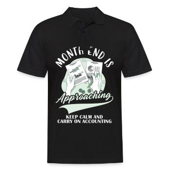 Ruhe bewahren und weiterrechnen - Männer Poloshirt - Schwarz - Vorne - Kai (181cm)