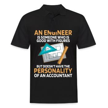 Ein Ingenieur ist jemand, der gut mit Zahlen - Männer Poloshirt - Schwarz - Vorne - Kai (181cm)