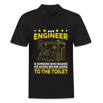Ingenieur der seine Hände erst wäscht lustig - Männer Poloshirt - Schwarz - Vorne - Kai (181cm)