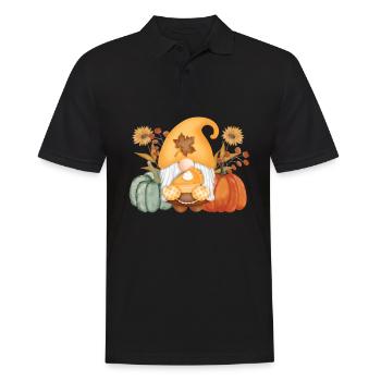 Gnome Thanksgiving Saison d’automne Citrouille de dinde - Polo Homme - noir - Devant - Kai (181cm)
