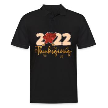 Citrouille de dinde de la saison d’automne de Thanksgiving 2022 - Polo Homme - noir - Devant - Kai (181cm)