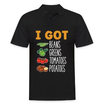 J’ai des haricots verts tomates pommes de terre - Polo Homme - noir - Devant - Kai (181cm)