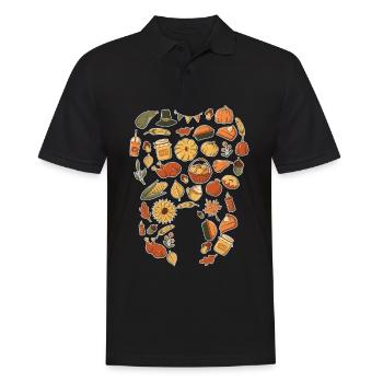 Thanksgiving Food Molar Dentist Dental Technician - Men's Polo Shirt - black - Front - Kai (181cm)