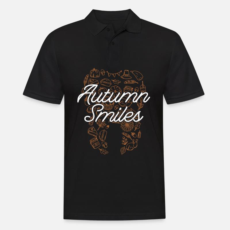 Automne Sourit Dentiste Tech Citrouille - Polo Homme - noir