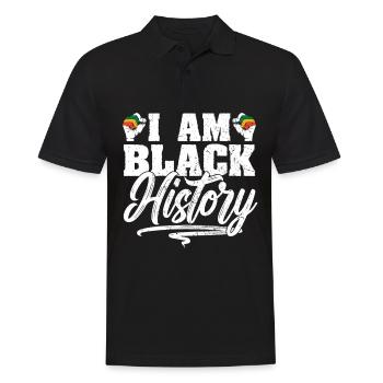 I Am Black History African American Juneteenth - Men's Polo Shirt - black - Front - Kai (181cm)