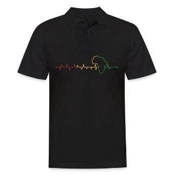 Carte de l’Afrique Heartbeat Black History - Polo Homme - noir - Devant - Kai (181cm)