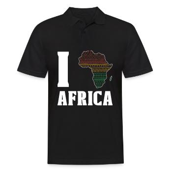 Ich Liebe Afrika Schwarze Geschichte - Männer Poloshirt - Schwarz - Vorne - Kai (181cm)