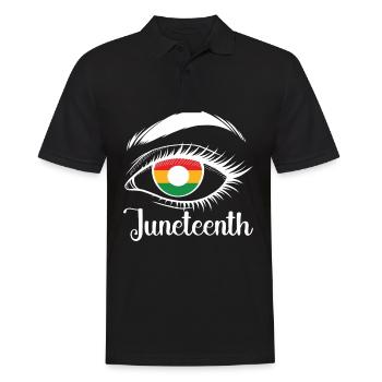 Juneteenth Histoire des Noirs Afro-Américains - Polo Homme - noir - Devant - Kai (181cm)