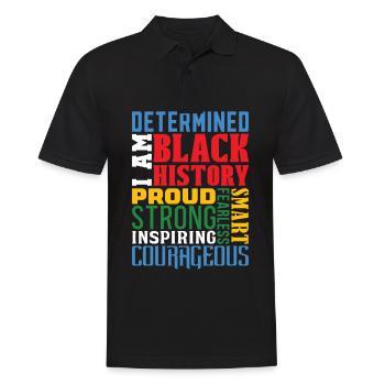 Determined African-American of Blacks - Men's Polo Shirt - black - Front - Kai (181cm)