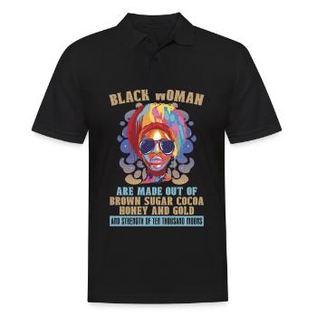 Femmes noires Histoire des Noirs Afro-Américains - Polo Homme - noir - Devant - Kai (181cm)