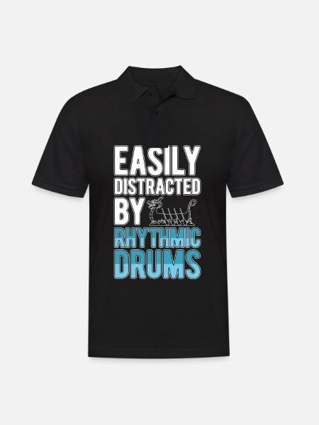 Slightly distracted by rhythmic drums - Men's Polo Shirt - black