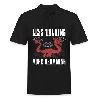 Less talking, more drumming Dragon Boat Race Team - Men's Polo Shirt - black - Front - Kai (181cm)