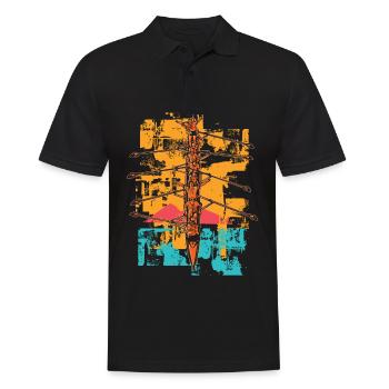 Paint Splatter Dragon Boat Racing Paddlers Drache - Men's Polo Shirt - black - Front - Kai (181cm)