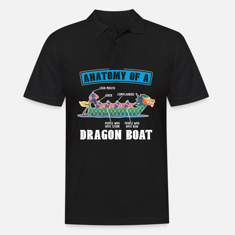 Anatomie Eines Drachenboot-paddler-bootsrennens - Männer Poloshirt - Schwarz