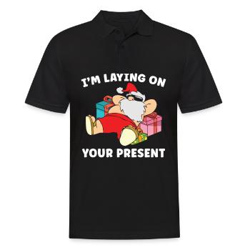 Je mets des choses drôles sur ton cadeau - Polo Homme - noir - Devant - Kai (181cm)