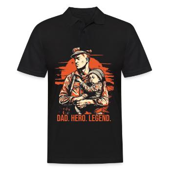 Jour des anciens combattants Papa Grand-père Anciens combattants - Polo Homme - noir - Devant - Kai (181cm)