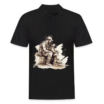 Jour des anciens combattants Papa Grand-père Anciens combattants - Polo Homme - noir - Devant - Kai (181cm)