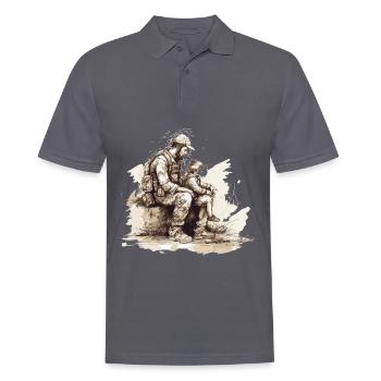 Veteran Day Dad Opa Veteranen - Männer Poloshirt - Anthrazit - Vorne - Nico (186cm)