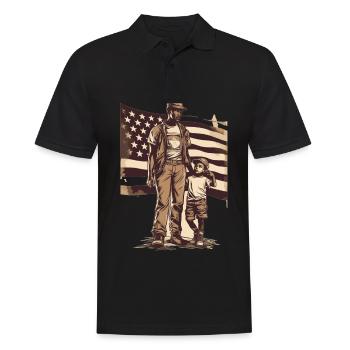 Jour des anciens combattants Papa Grand-père Anciens combattants - Polo Homme - noir - Devant - Kai (181cm)