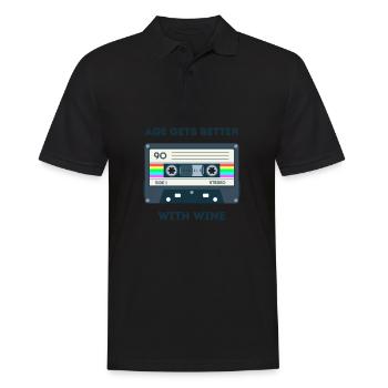 Retro -sarkastisches Alter Spruche - Männer Poloshirt - Schwarz - Vorne - Kai (181cm)