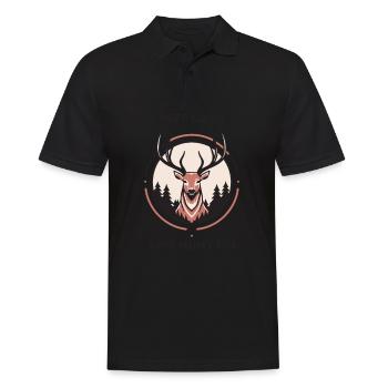 Hirschjäger Einzigartige Jagd - Männer Poloshirt - Schwarz - Vorne - Kai (181cm)