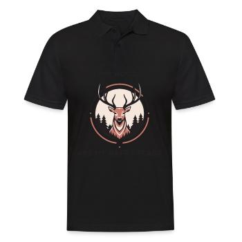 Chasse au cerf Chasse Unique - Polo Homme - noir - Devant - Kai (181cm)