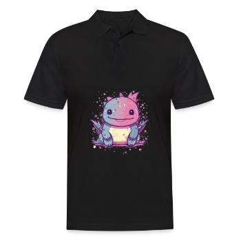 Süßer Anime -Stil Axolotl Kawaii - Männer Poloshirt - Schwarz - Vorne - Kai (181cm)