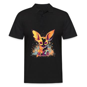 Cute Anime Style Fox Kawaii - Men's Polo Shirt - black - Front - Kai (181cm)