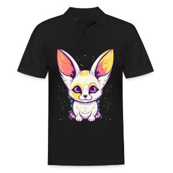 Cute Anime Style Fox Kawaii - Men's Polo Shirt - black - Front - Kai (181cm)
