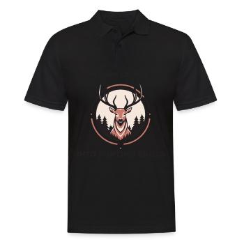 Hirschjäger Einzigartige Jagd - Männer Poloshirt - Schwarz - Vorne - Kai (181cm)
