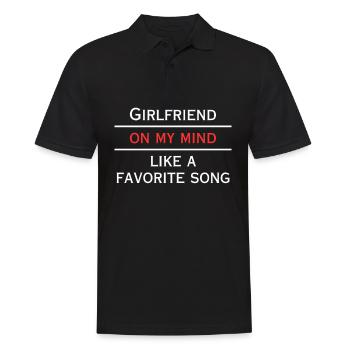 Freundin in meinem Kopf wie ein Lieblingslied - Männer Poloshirt - Schwarz - Vorne - Kai (181cm)