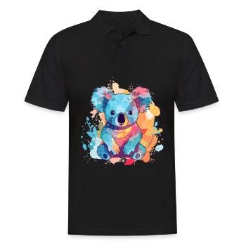 Cute Anime Style Koala Kawaii - Men's Polo Shirt - black - Front - Kai (181cm)