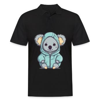 Süßer Anime -Stil Koala Kawaii - Männer Poloshirt - Schwarz - Vorne - Kai (181cm)