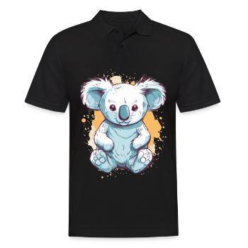 Cute Anime Style Koala Kawaii - Men's Polo Shirt - black - Front - Kai (181cm)