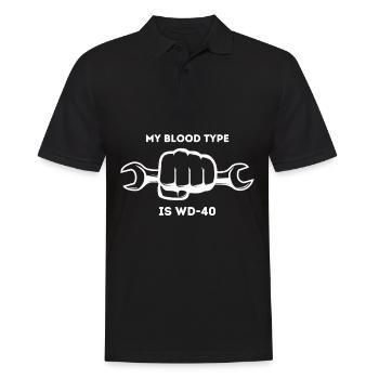 Mechaniker lustige Sprüche - Männer Poloshirt - Schwarz - Vorne - Kai (181cm)