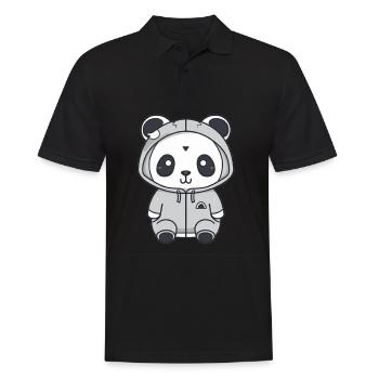 Süßer Anime -Stil Panda Kawaii - Männer Poloshirt - Schwarz - Vorne - Kai (181cm)