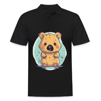 Netter Anime -Stil Quokka Kawaii - Männer Poloshirt - Schwarz - Vorne - Kai (181cm)