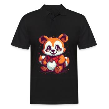 Süßer Anime -Stil Red Panda Kawaii - Männer Poloshirt - Schwarz - Vorne - Kai (181cm)